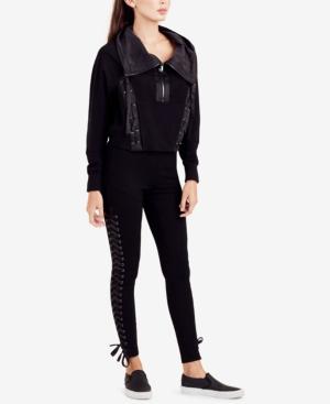 True Religion Lace-up Moto Leggings