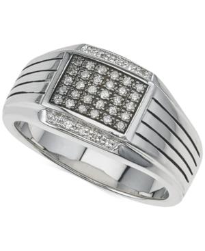 Esquire Men's Jewelry Diamond Ring (1/4 Ct. T.w.) In Sterling Silver, Created For Macy's