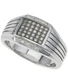 Esquire Men's Jewelry Diamond Ring (1/4 Ct. T.w.) In Sterling Silver, Created For Macy's