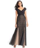 Patra Lace Faux-wrap Gown
