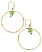 Sis By Simone I Smith 18k Gold Over Sterling Silver Earrings, Green Crystal Circle Drop Earrings (1/5 Ct. T.w.)