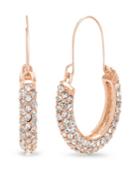 Catherine Malandrino Women's U Shaped Rose Gold-tone Hoop Earrings