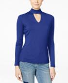 Inc International Concepts Cutout Mock-neck Top, Only At Macy's