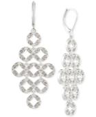 Anne Klein Silver-tone Pave Link Chandelier Earrings