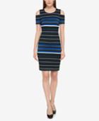 Tommy Hilfiger Cold-shoulder Striped Dress