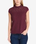 Tommy Hilfiger Mock-neck Lace Top, Created For Macy's