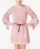 American Rag Lace-panel Belted Dress, Only At Macy's