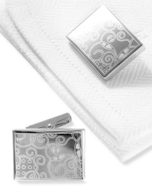 Kenneth Cole New York Cufflinks, Laser Tag Polished Rhodium