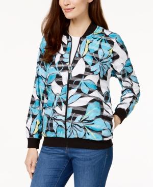 Alfred Dunner Play Date Printed Bomber Jacket
