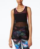 Material Girl Active Juniors' Mesh Racerback Tank Top, Only At Macy's