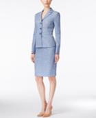 Le Suit Melange Textured Three-button Skirt Suit