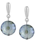 Kenneth Cole New York Earrings, Silver-tone Faceted Round Bead Drop Earrings