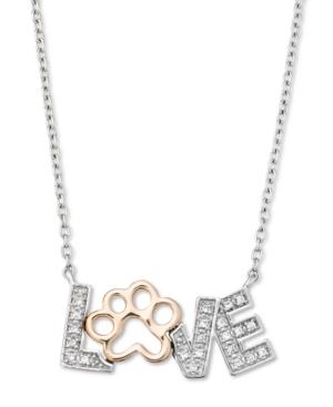 Aspca Tender Voices Diamond Love Pendant In 10k Rose Gold-plated Sterling Silver And Sterling Silver (1/10 Ct. T.w.)