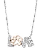 Aspca Tender Voices Diamond Love Pendant In 10k Rose Gold-plated Sterling Silver And Sterling Silver (1/10 Ct. T.w.)