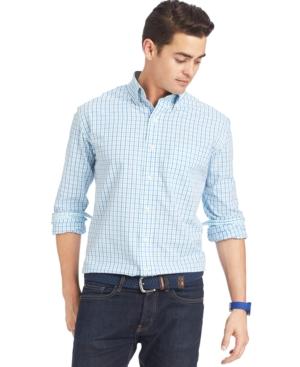 Izod Big And Tall Tattersall Check Long-sleeve Shirt