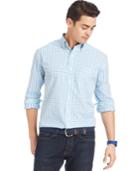 Izod Big And Tall Tattersall Check Long-sleeve Shirt