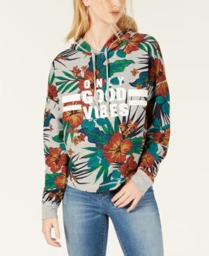 Rebellious One Juniors' Only Good Vibes Printed Graphic Hoodie