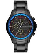 Armani Exchange Men's Chronograph Hampton Black Stainless Steel Bracelet Watch 46mm Ax2191
