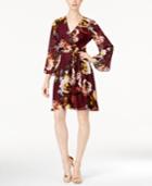 Ivanka Trump Floral-print Burnout Wrap Dress