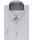 Calvin Klein Men's X Extra-slim Fit Stretch Gray Solid Dress Shirt