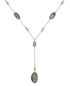 Paul & Pitu Naturally 14k Gold-plated Semi-precious Stone Lariat Necklace