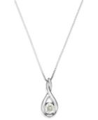 Sirena Diamond Twist Pendant Necklace In 14k White Gold (3/8 Ct. T.w.)
