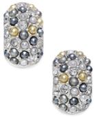 Erwin Pearl Atelier For Charter Club Silver-tone Multi-bead Huggy Hoop Earrings, Only At Macy's