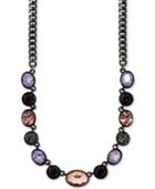 Dkny Hematite-tone Multi-stone Collar Necklace, Created For Macy's