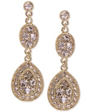 Givenchy Gold-tone Crystal Double Drop Earrings