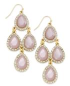 Inc International Concepts Gold-tone Pink Stone Teardrop Chandelier Earrings, Only At Macy's