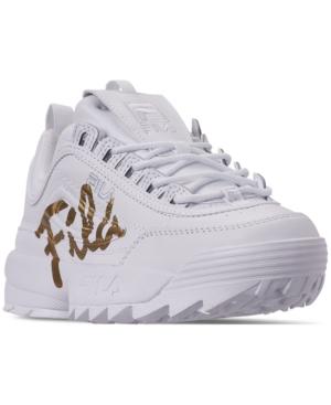 Fila Women's Disruptor Ii Premium Script Casual Athletic Sneakers From Finish Line