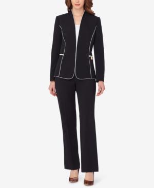 Tahari Asl Contrast-trim Pantsuit