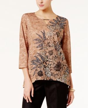 Alfred Dunner Embellished Asymmetrical Top