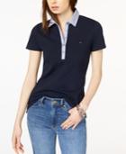 Tommy Hilfiger Chambray-collar Polo Top, Created For Macy's