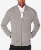 Perry Ellis Men's Jacquard Zip-front Sweater