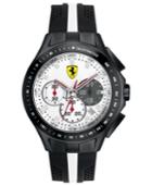 Scuderia Ferrari Watch, Men's Chronograph Race Day Black And White Silicone Strap 44mm 830024