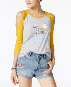 Peanuts Juniors' Graphic Cold-shoulder T-shirt