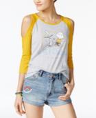 Peanuts Juniors' Graphic Cold-shoulder T-shirt