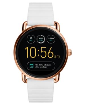 Fossil Q Gen 2 Women's Wander Touchscreen White Silicone Strap Smart Watch 45mm Ftw2114