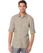 Perry Ellis Big And Tall Long Sleeve Solid Linen Shirt