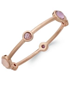 Bronzarte 18k Rose Gold Over Bronze Multi-stone Bangle Bracelet (6-1/6 Ct. T.w.)