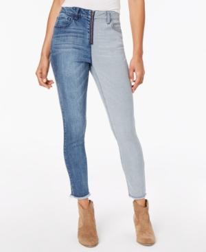 Dollhouse Juniors' Two-tone Ankle Skinny Jeans