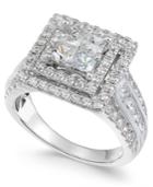 Diamond Princess Halo Ring (2 Ct. T.w.) In 14k White Gold