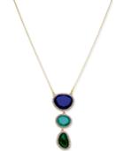 I.n.c. Gold-tone Triple-stone Pendant Necklace, 33 + 3 Extender, Created For Macy's