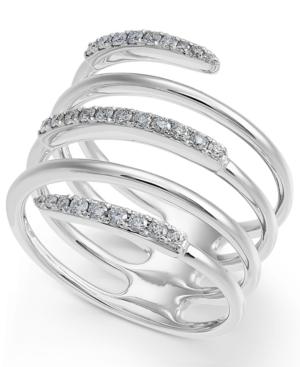 Diamond Coil Statement Ring (1/3 Ct. T.w.) In 14k White Gold