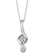 Pround Mom Diamond Swirl Pendant Necklace (1/3 Ct. T.w.) In 14k White Gold