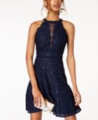 Morgan & Company Juniors' Lace Halter Fit & Flare Dress