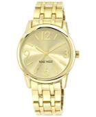 Nine West Women's Gold-tone Adjustable Bracelet Watch 39mm Nw/1578chgb