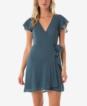 O'neill Juniors' Maureen Flutter-sleeve Wrap Dress