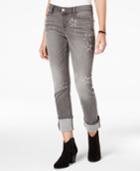 Black Daisy Juniors' Kate Distressed Straight-leg Jeans
